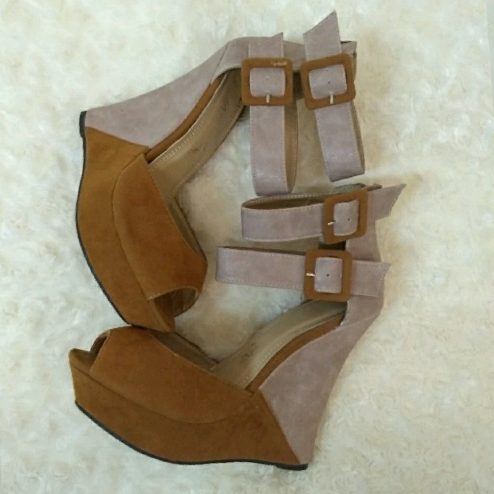 Liliana Two Toned Platform Wedges